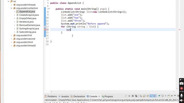 Write a Java program to append the specified element to the end of a linked list смотреть онлайн