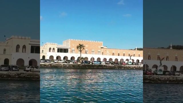 Yacht view to Mandraki Port Old Town Rhodes/ Вид с яхты на порт Мандраки Родос смотреть онлайн