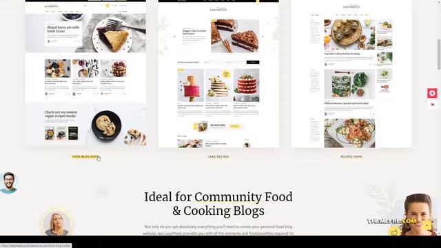 EasyMeals - Food Blog WordPress Theme food recipes food theme Website Builder смотреть онлайн