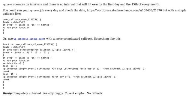 Wordpress: WP Cron job every 1st and 15th of the month (2 Solutions!!) смотреть онлайн