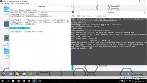 Installing Mono  (.Net Framework For Linux) In Zorin OS