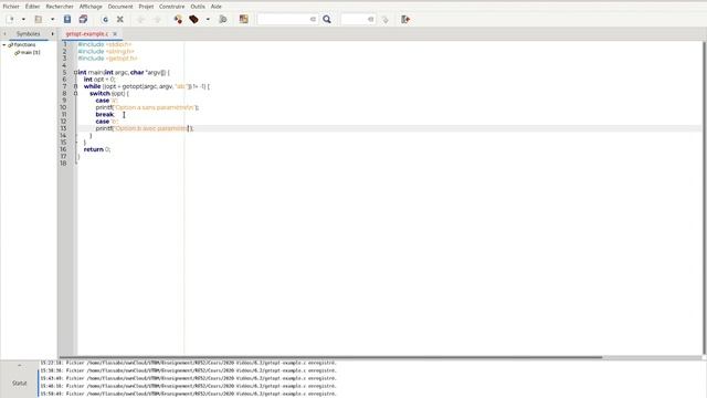 6.2-2 Exemple de code avec getopt смотреть онлайн