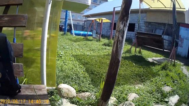 Закончили делать навес на бассейн.