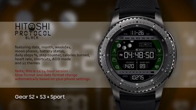 Hitoshi Protocol Black for Samsung Gear Sport / Gear S3 / Gear S2 смотреть онлайн