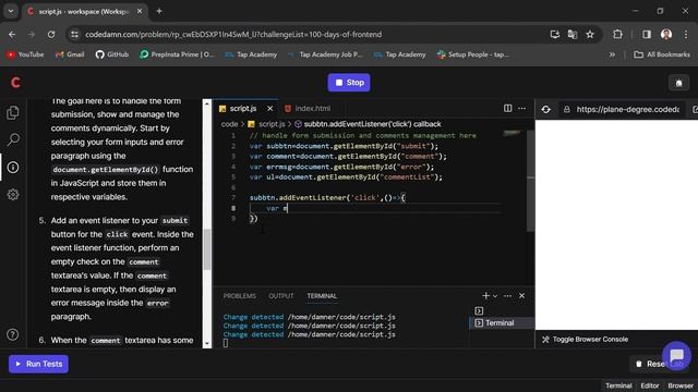 day 22 | 100 Days of Frontend | List the comments | DOM Manipulation,Event Handling,Form Submissio смотреть онлайн