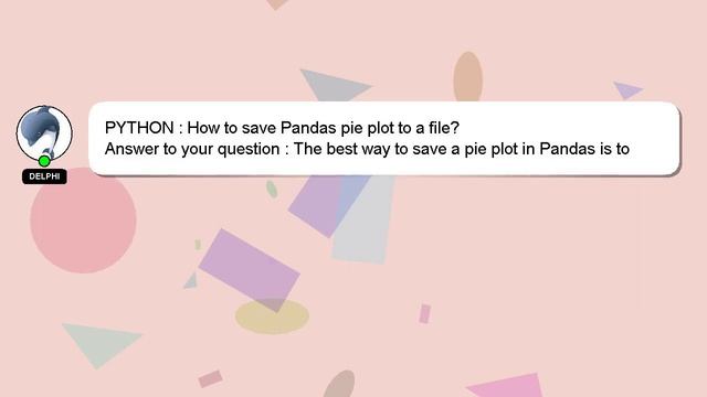 PYTHON : How to save Pandas pie plot to a file? смотреть онлайн