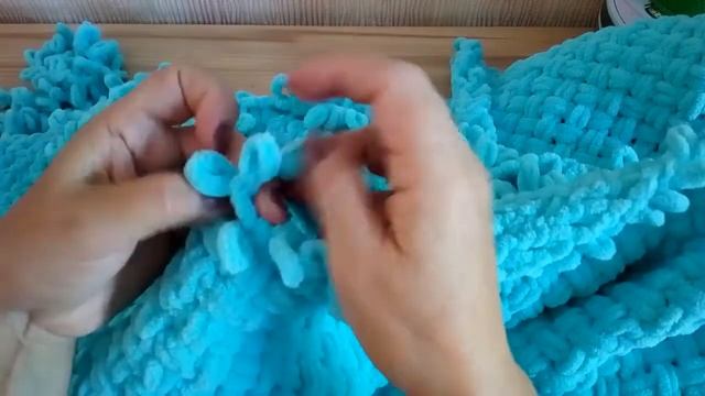 Вязаный плед [плед из Ализе Пуффи файн] Детский плед