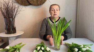 Объемный букет из тюльпанов до 10 штук. Спиральная техника. Флористика