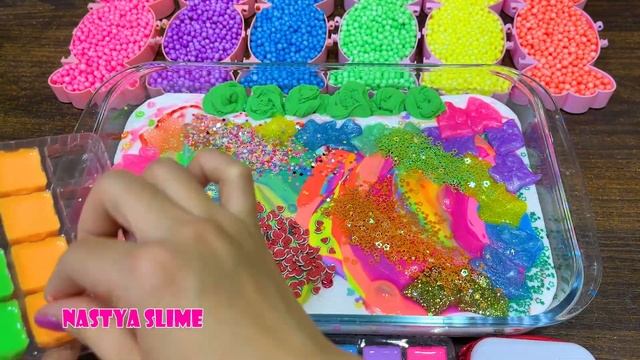 RAINBOW SLIME !  Mixing Random Into GLOSSY  SLIME! Satisfying Nastya Slime #543