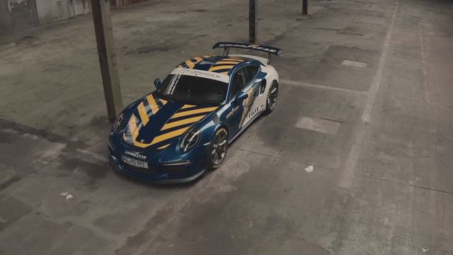 Porsche 991 GT3 RS в новом дизайне Goodyear Supersonic Wingfoot смотреть онлайн