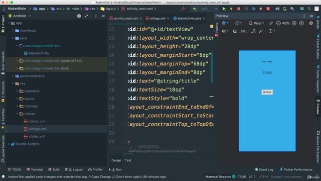 Chapter - 8 || Building Make it Rain App Text into String xml Part 2 || #45 смотреть онлайн