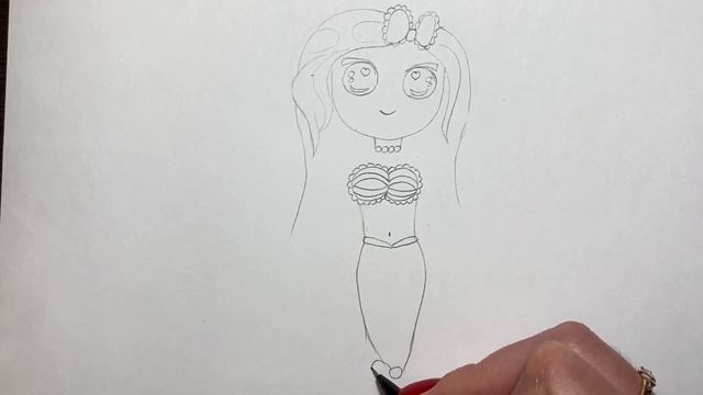 Как нарисовать Милую Девочку Русалку/Кавайный рисунок/girls cute kawaii drawings. смотреть онлайн