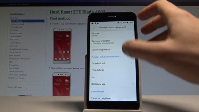 How to Change Language on ZTE Blade A602 - Language Settings |HardReset.Info смотреть онлайн