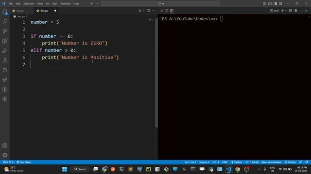 40. Check Number is Positive or Negative or Zero in Python (4. Exercise) | Complete Python Tutorial смотреть онлайн
