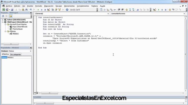 Día 31 - Consultar Tabla Access desde Macro Excel VBA #Reto40Excel 2016 смотреть онлайн