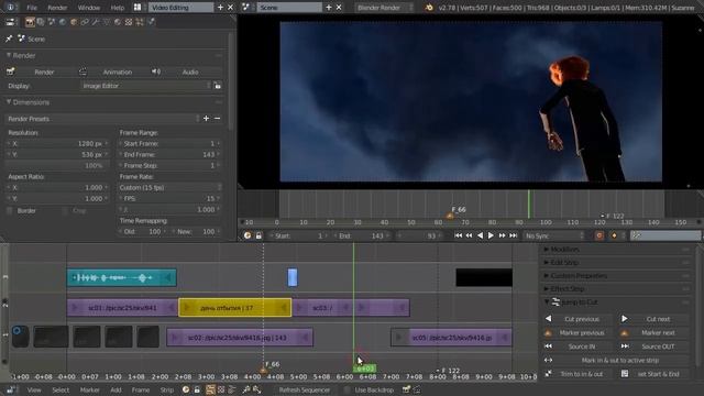 Видео-редактор Blender 33 - Аддон Jump2cut и Маркеры смотреть онлайн