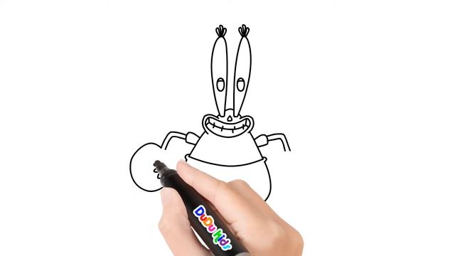 How to draw Mr. Krabs SpongeBob Square Pants. Step by step crab drawing. Рисуем краба. 怎样画蟹老板 смотреть онлайн
