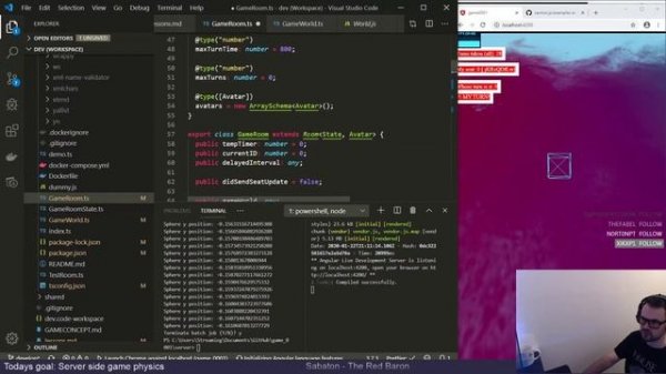 Integrating cannon.js and colyseus using websockets and node!