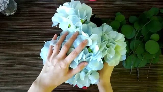 Мастерская Альфии ? Композиция из силиконовых гортензии и эвкалипта смотреть онлайн