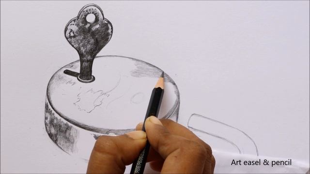 Lock and Key Drawing in Pencil | Pencil Drawing and Shading | Still Life Drawing смотреть онлайн
