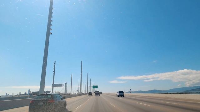 San Francisco Oakland Bay Bridge Scenic Drive From Toll Plaza To Downtown SF 4K