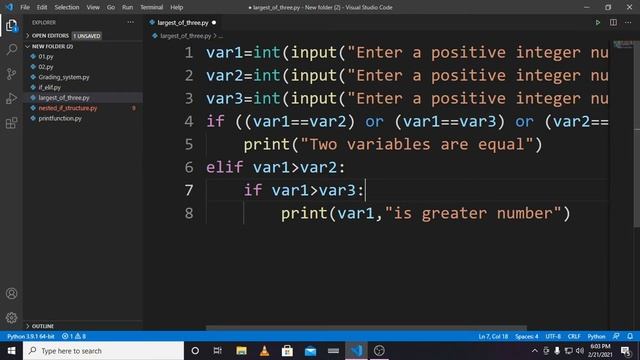 Python program to find the largest of three numbers - User input - Python tutorial in Urdu/hindi #1 смотреть онлайн