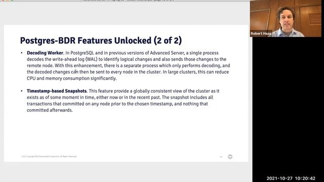 Webinar: EDB #Postgres Advanced Server 14 Highlights with Robert Haas смотреть онлайн