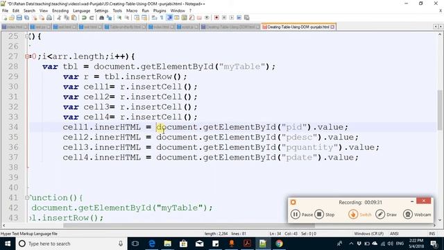 Maintaining HTML TABLE using local-Storage -Punjabi смотреть онлайн