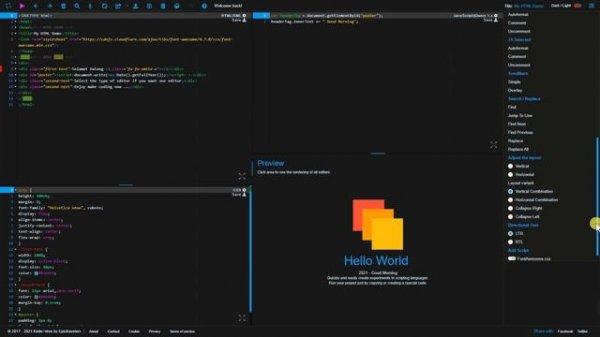 CodeMirror Demo HTML CSS JS LiveEditor Online