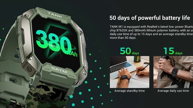 Kospet Tank M1 2022 Budget Military Grade Rugged Smartwatch with 5ATM Water Resistant - Any good? смотреть онлайн