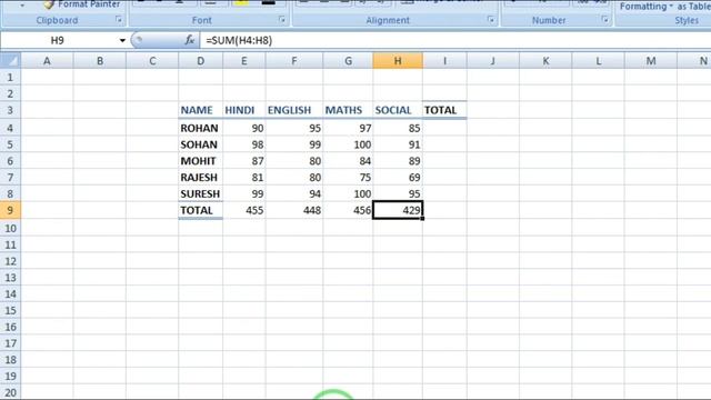 How to sum a row in Microsoft Excel | Sum function | ms excel 2007 | Excel in Hindi | add in excel смотреть онлайн