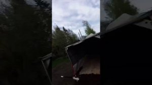 Лëгкая  и быстрая разгрузка прицепа,при помощи пвх тента