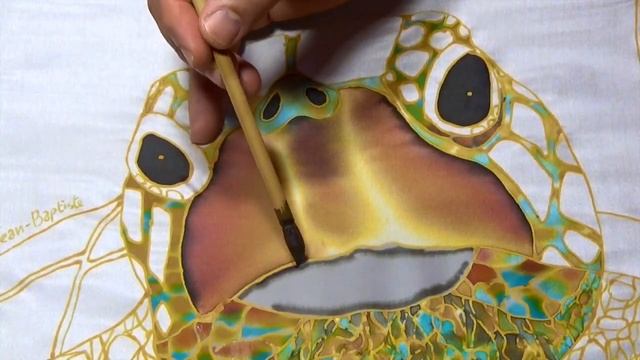 CREATING BATIK FINE ART ON SILK - JEAN-BAPTISTE - SEA TURTLE смотреть онлайн