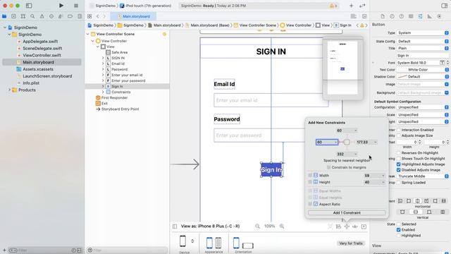 Swift: How to create sign in(log in) screen using UILabel, UITextField and UIButton in XCode 12 смотреть онлайн