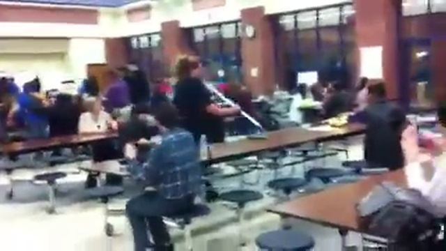 Janitor cleans lunch table with a mop!! смотреть онлайн