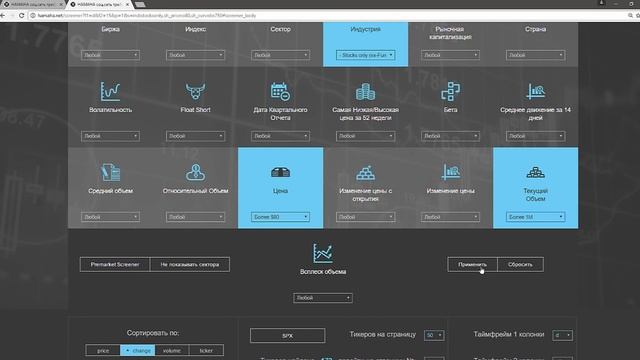 Алгоритм поиска акций на NYSE. Отбор с hamaha screener смотреть онлайн
