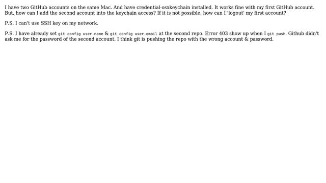 Error 403 when git push (multiple github accounts on the same mac) (2 Solutions!!) смотреть онлайн