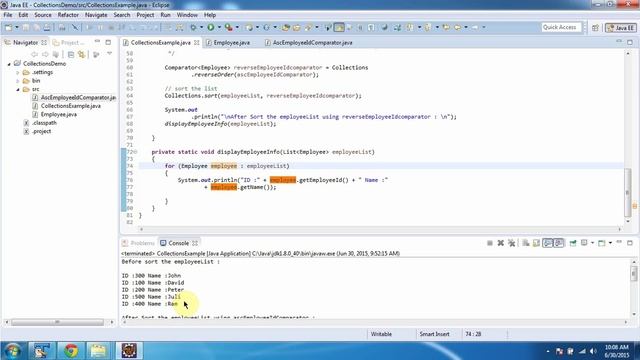 Collections (ReverseOrder Comparator) | Java Collection Framework смотреть онлайн