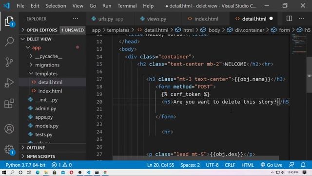 delete view in django || How to delete object by user in django смотреть онлайн