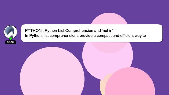 PYTHON : Python List Comprehension and 'not in' смотреть онлайн