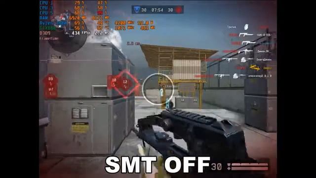 Warface тест Ryzen 3600 SMT ON/OFF смотреть онлайн