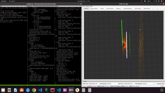 TEAM KAIST Wall Detection Node Pure Steering Base Station + RVIZ2 смотреть онлайн
