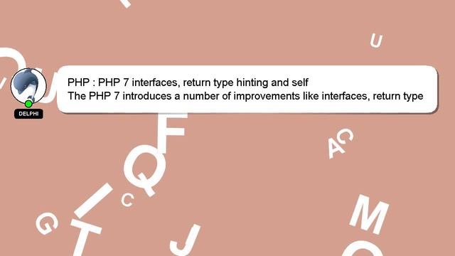 PHP : PHP 7 interfaces, return type hinting and self смотреть онлайн