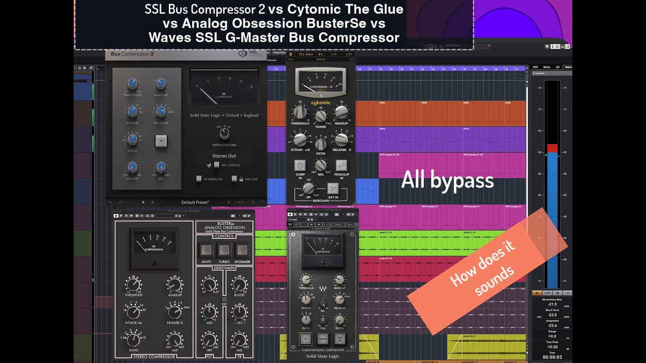 VERSUS: Popular SSL Bus Compressor Plugins Battle (No Speech)