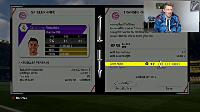FIFA 17 KARRIEREMODUS - 100 MILLIONEN für RONALDO! - FC BAYERN KARRIERE GAMEPLAY (DEUTSCH) смотреть онлайн