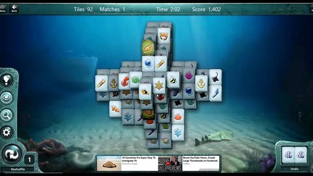 Ziggurat Layout - Mahjong Expert Level - Underwater Adventure in Microsoft Mahjong! смотреть онлайн