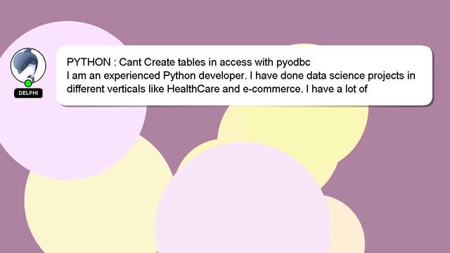 PYTHON : Cant Create tables in access with pyodbc смотреть онлайн
