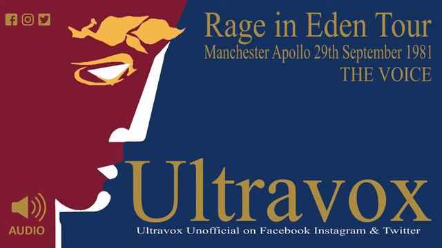 Ultravox 'The Voice' From The 'Rage In Eden' Tour Manchester Apollo On 29th September, 1981