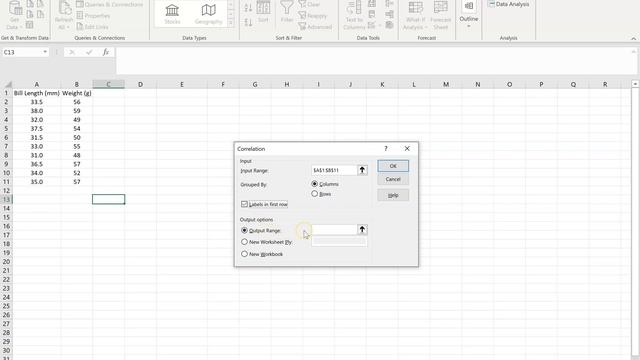 Correlation coefficient using Data Analysis Toolpak in Excel смотреть онлайн