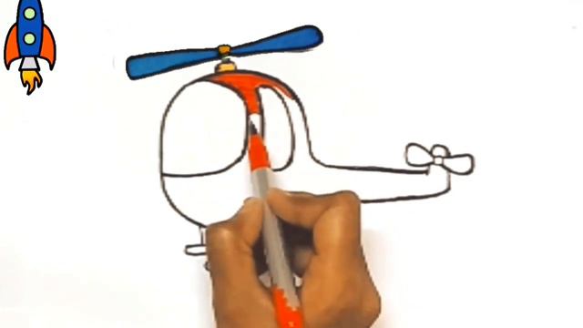 How to draw a Helicopter for kids and toddlers Drawing and Coloring an easy helicopter смотреть онлайн